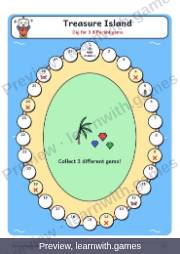 Preview: Treasure Island board game file, page 2: the board