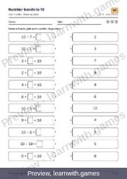 Preview of page 12: Warm-up: Number bonds to 10