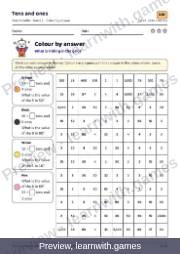 Preview of page 33: Tens and ones: Colour by answer
