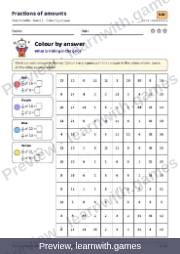 Preview of page 45: Fractions of amounts: Colour by answer