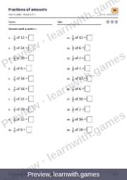 Preview of page 48: Fractions of amounts: worksheet A