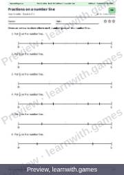 Preview: Fractions on a number line file, page 1: worksheet A