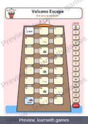 Preview: Volcano Escape board game file, page 2: the board
