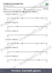 Preview of page 44: Fractions on a number line: worksheet A