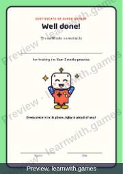 Preview: How to use, quest map, sticker chart and certificates file, page 4: certificate (Math)