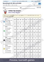 Preview: Rounding to 10, 100 and 1,000 file, page 1: color by answer