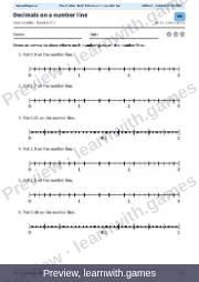 Preview: Decimals on a number line file, page 1: worksheet A