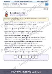 Preview: Fronted adverbials and commas file, page 1: secret code joke