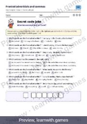 Preview of page 48: Fronted adverbials and commas: Secret code joke
