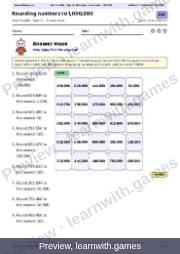 Preview: Rounding numbers to 1,000,000 file, page 1: answer maze