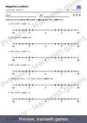 Preview of page 42: Negative numbers: worksheet A