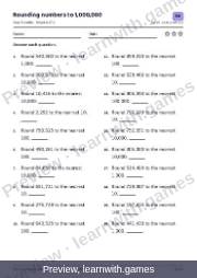 Preview of page 49: Rounding numbers to 1,000,000: worksheet A
