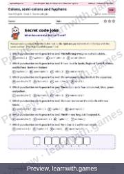 Preview: Colons, semicolons and hyphens file, page 1: secret code joke
