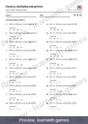 Preview of page 12: Warm-up: Factors, multiples and primes