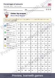 Preview of page 37: Percentages of amounts: Colour by answer