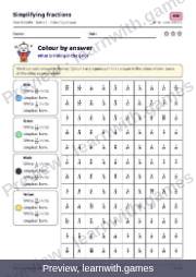 Preview of page 45: Simplifying fractions: Colour by answer
