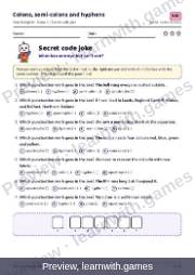 Preview of page 54: Colons, semi-colons and hyphens: Secret code joke