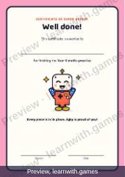 Preview: How to use, quest map, sticker chart and certificates file, page 4: certificate (Math)