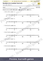 Preview: Numbers on a number line to 20 file, page 1: worksheet A