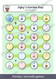 Preview: Jigby’s Garden Hop board game file, page 2: the board