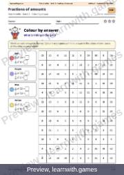 Preview: Fractions of amounts file, page 1: color by answer