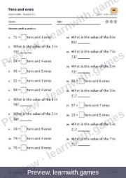 Preview of page 31: Tens and ones: worksheet A