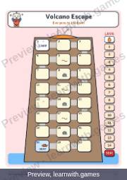 Preview: Volcano Escape board game file, page 2: the board