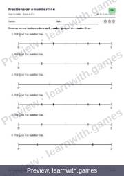 Preview of page 35: Fractions on a number line: worksheet A