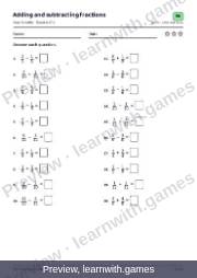 Preview of page 43: Adding and subtracting fractions: worksheet A