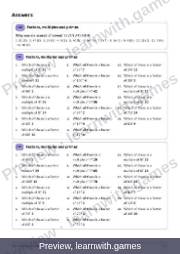 Preview: Factors, multiples and primes file, page 6: answers