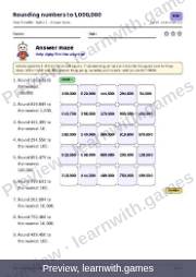 Preview of page 39: Rounding numbers to 1,000,000: Answer maze