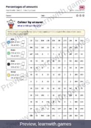 Preview of page 27: Percentages of amounts: Colour by answer