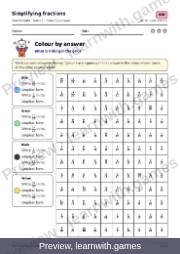 Preview of page 35: Simplifying fractions: Colour by answer