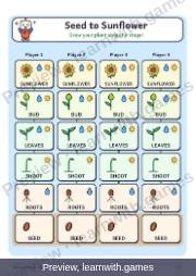 Preview: Seed to Sunflower board game file, page 2: the board
